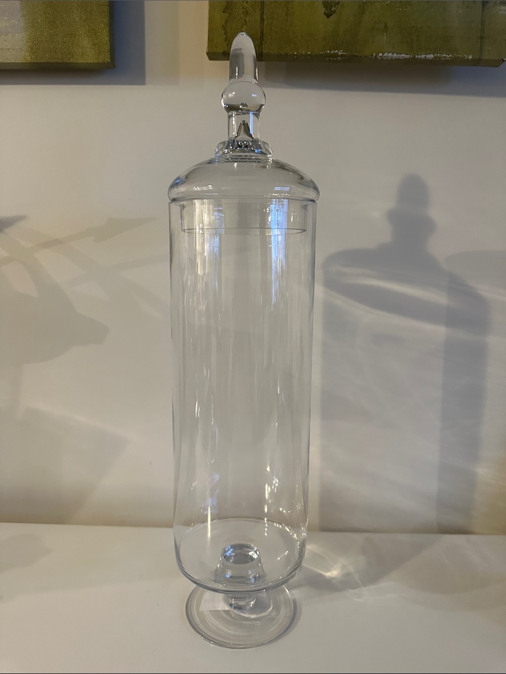 Clear Glass Apothecary Jar with Finial Lid - Decorative Storage